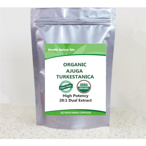Organic AJUGA TURKESTANICA High Potency 20:1 Powder TURKESTERONE x 60 Caps/bag