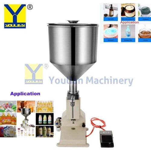 5-50ml Semi-automatic Pneumatic Liquid Filling Machine for Honey Cream Cosmetic A02