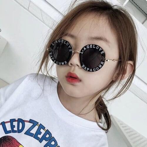ASUOP 2020 new childrens sunglasses classic retro bee brand boys and girls glasses UV400 round kids English alphabet glasses