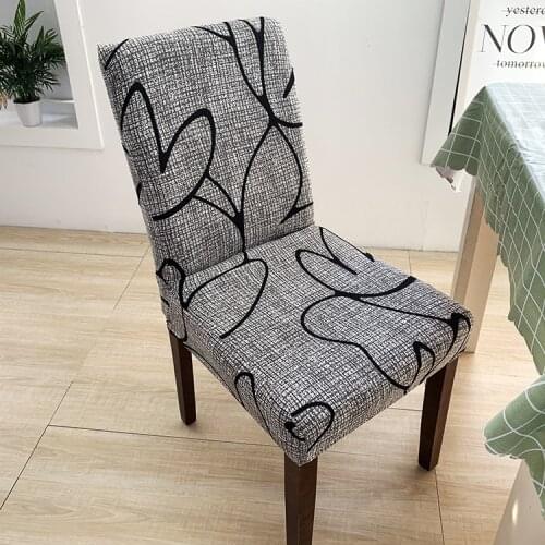 Stretch Spandex Chair Cover for Dining Room Kitchen Wedding Office Banquet New Printed Chair Covers Home Decor Housse De Chaise