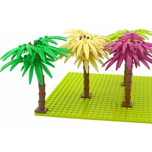City MOC Building Blocks Plant Tree Grass Flower House Garden Accessories DIY Parts Creative Bricks 3471 30176 32607 Toys
