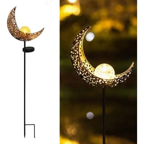 LED Solar Moon Light Metal LED Garden Light Moon Effect Lamp Waterproof Outdoor Lights Landscape Lights Solar Decorative Light