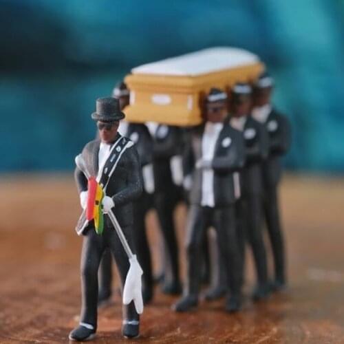 Cosplay Ghana Dancing Pallbearers Coffin Dance Figure Action Funeral Dancing Team Display Funny Accessories furnishing articles