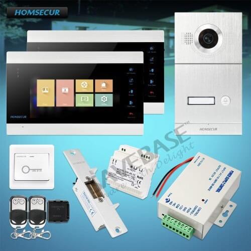 HOMSECUR 7" Video&Audio Smart Doorbell 1.3MP Electric Strike Lock Set Included (BC121HD-1S +BM705HD-B)