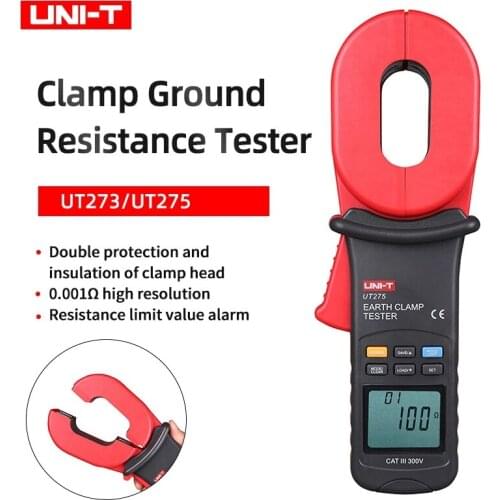 UNI-T UT273 Clamp Earth Ground Testers Resistance Leakage Current Auto Range Data Storage 1000Ω Earth Ground Resistance UT275