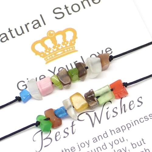 Bohemian 2 Pcs Natural Stone Bracelets Set for Women Rope Chain All Handmade Wedding Jewelry Charm Bracelets Holiday Gift