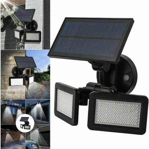 48LED 480LM Solar Light Waterproof PIR Motion Sensor Solar Powered Light Outdoor Garden Security Wall Lamp Dual Head Street Lamp