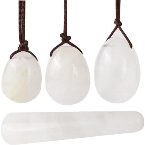 White Crystal Yoni Egg Jade Eggs Women Kegel Exerciser Jade Massager Vaginal Muscles Tightening Ball Crystal Kegel Eggs