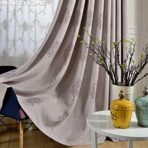 Blackout Window Curtains for Bedroom Living Room Faxu Linen European Jacquard Plant Curtains for Bedroom Kitchen Drapes