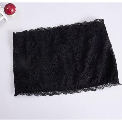 Bandeau Women Bras Summer Style Floral Everyday Worsted Women Lace Crop Boob Tube Top Bandeau Bra Strapless Seamless Nude