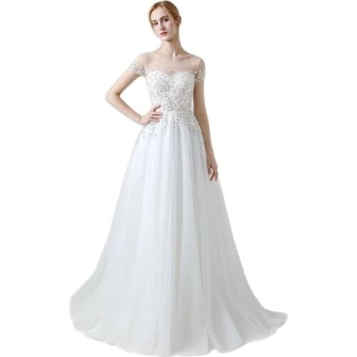 Boho robe de mariee vestido novia wedding dress longue Robe De Soiree simple robe de soiree bride to be 2021 spring beads