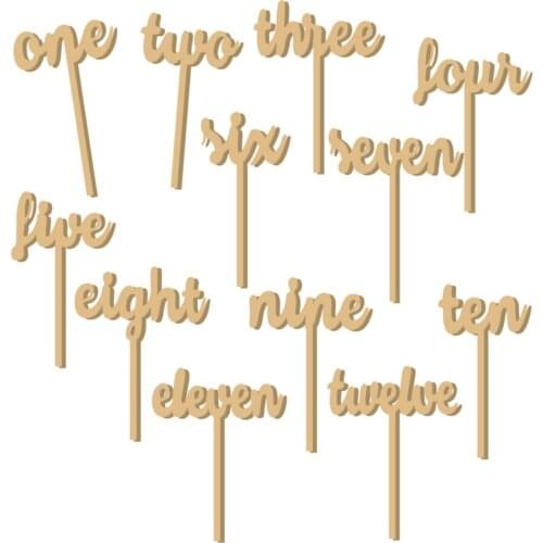 1-12 Elegant Cute Wooden Numbers Party Supplies Place Card Holder Wedding Table Number Figure Digital Seat Decoration