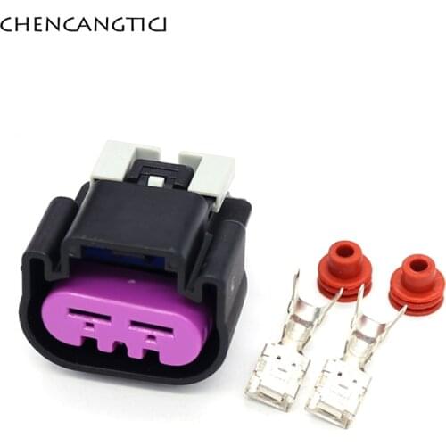 1 Set 2 Pin Way GM Delphi Auto Electrical Waterproof Fan Connector Car 6.3MM Female Sensor Socket Plug 15454358