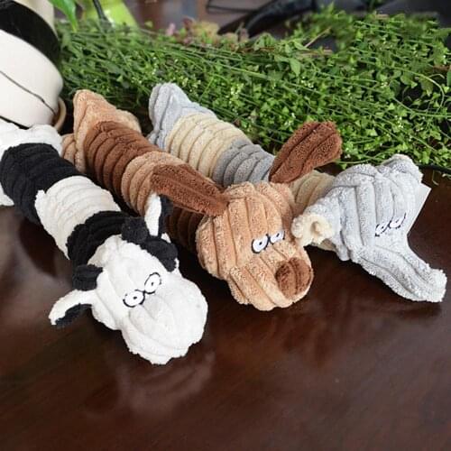 1pc Plush Squeak Toy For Dog Puppy Chew Training Sounding Pet Toys Fleece Beef Elephant Types Available Drop Shipping