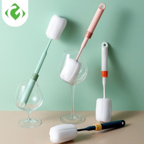 1PC Cup Brush Kitchen Cleaning Tools Long Handle Drink Wineglass Bottle Glass Cup Washing Cleaning Sponge Brushes Cleaner GY