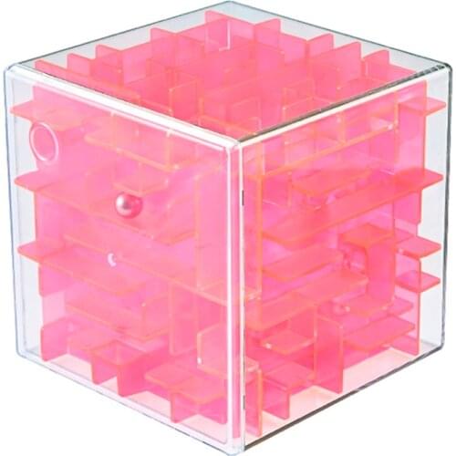 3D Cube Case Box Improve Children Intelligent Hands-on/Balance Ability Fun Brain Game Toys Puzzle Maze Steel Ball Game Toys
