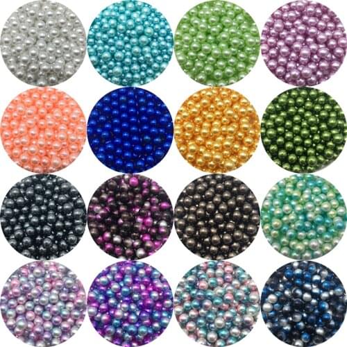 4/6/8/10mm No holes Acrylic Spacer Beads Imitation Pearls Round Loose Beads For Jewelry Making DIY Garment Pearls Beads