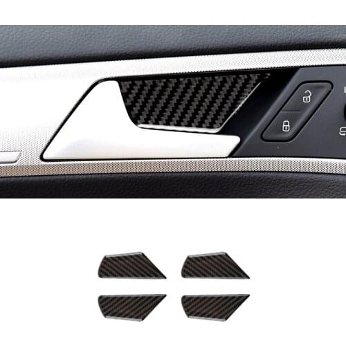 For VW Golf 7 MK7 VII 2013 2014 2015 2016 2017 4pcs Carbon Fiber Car Door Handle Bowl Cover Trim