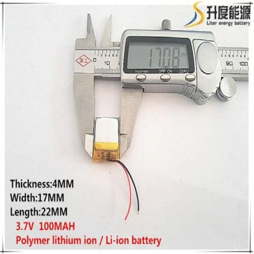 5pcs [SD] 3.7V,100mAH,[401722] Polymer lithium ion / Li-ion battery for TOY,POWER BANK,GPS,mp3,mp4,cell phone,speaker