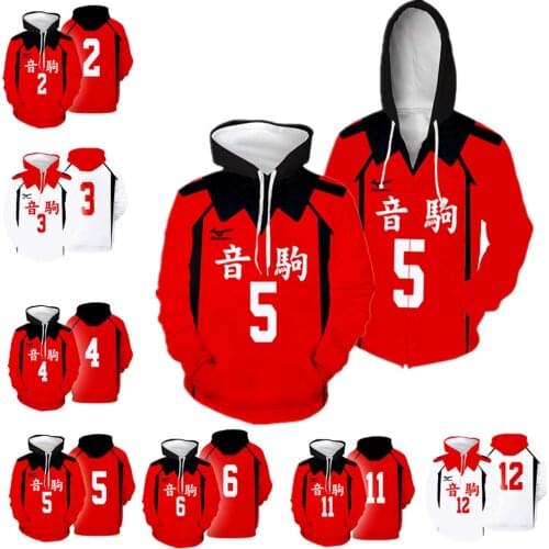 Anime Haikyuu Cosplay Mens Hoodie Sweatshirts Jacket Hip Hop Long Sleeve Pullover New Autumn Training Casual Streetwear