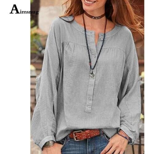 Plus Size Women Latest Casual Shirt Round Neck Blouse Long Sleeve Summer Linen Tops Womens Clothing Elegant blusas Femme 5XL