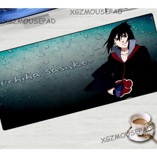 XGZ Anime Large Mouse Pad Black Lock Edge Naruto Sasuke Computer Table Mat Companion Friendship Natural Rubber Non-slip Xxl