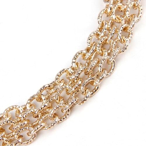 1Meters Aluminum Rose Gold Oval Shape Chains Bulk Fit Bracelets Findings Open Link Chain For DIY Jewelry Making Bag Parts