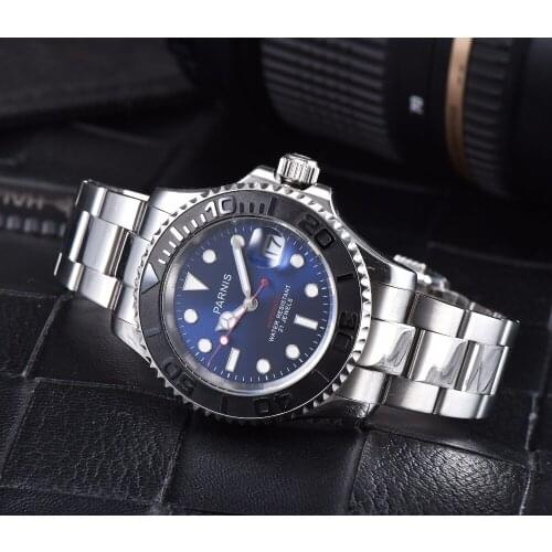 2018 40mm Parnis Watch Man Date Just Miyota 8215 Sapphire Crystal Mechanical Watches Automatic Waterproof Relogio Masculino