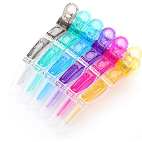 6Pcs Colorful Hair Section Clips Crocodile Clips Hairpins Salon Fix Hair Clamps DIY Hairdressing Tool