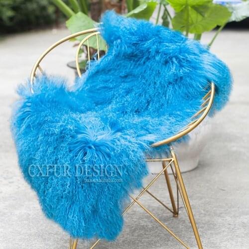 CX-D-24Z Soft Long Hair Mongolian Lamb Fur Mat Rug Blanket Bedroom Fur Carpet