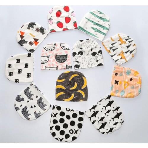 Baby Hat Cartoon Printing Cotton Caps For Baby Boy Girl Beanie Hat Spring Autumn Winter Childrens Hats