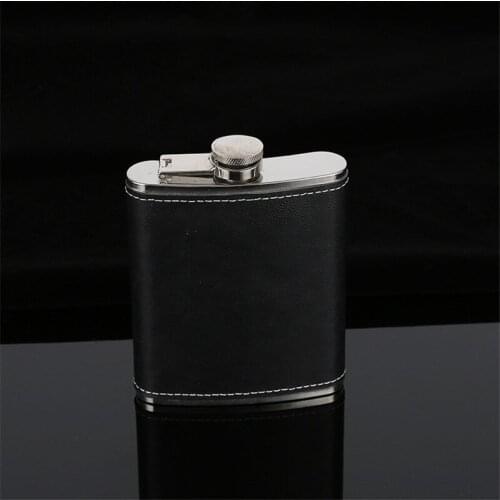 Bpa free 5/6/7/8/9oz whisky Bottle vodka flagon 304 Stainless steel alcohol liquor hip flask with Leather wrapping