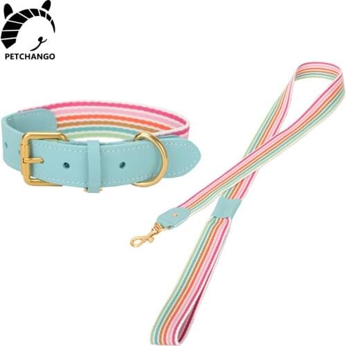 Hand-made Dog Collar Durable Collar Leash Set for Dog Cat Genuine Leather Cotton for Small Medium Large Dogs Pet Dog Accessories