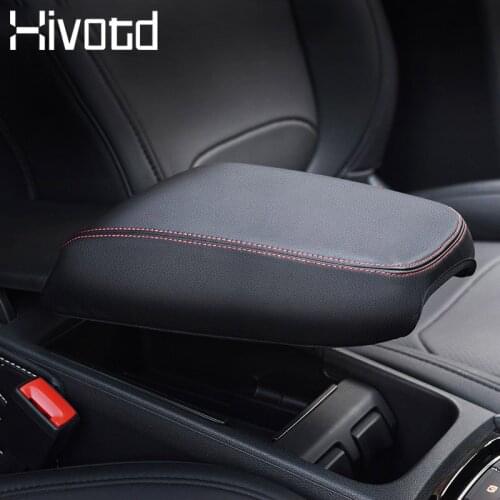 Hivotd For Skoda Kodiaq 2017-2019 Car Armrest Box Protection Cover Center Console PU leather Decoration Pad Interior Accessories