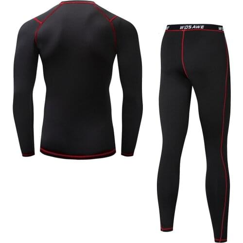 WOSAWE Winter Cycling Underwear Set Thermal Warmth long johns Compression Base Layer Sport Bicycle bike Shirt Pants