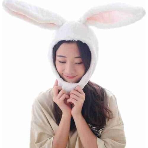 Rabbit Plush Hat Adult Cute Soft Cap Long Ear Winter Party Rabbit Costume White Rabbit Cap Female Hat