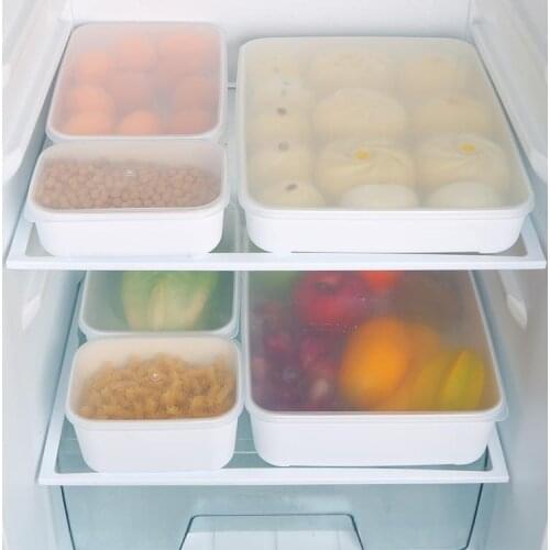 Kitchen Food Storage Containers Fruit And Vegetable Fresh-Keeping Box PP Rectangle Refrigerator Sealed Boxes