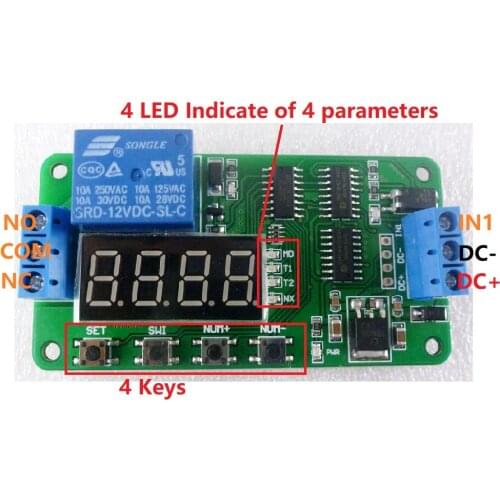 DC 5V 12V 24V Multifunction Delay Relay Time Switch Turn on/off PLC Module