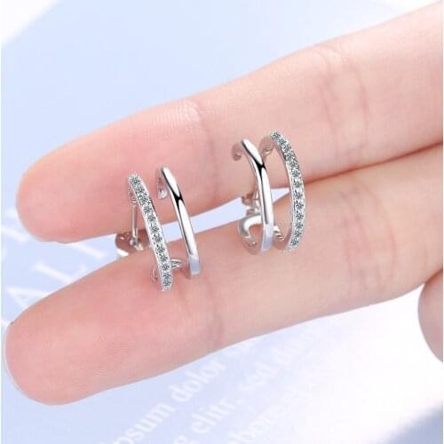 2020 New Exquisite Semicircle Zircon Earrings Fashion Simple Charm Temperament Earrings Jewellery Women Party High Quality Gift