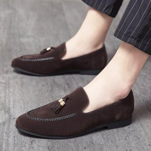 New 2021 Luxury Designer Men Suede Tassel Oxford Doug Shoes Moccasins Wedding Party Formal Footwear Sapato Social Masculino