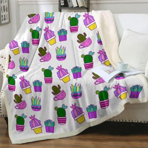 New potted cactus Throw Blanket meat custom blanket cartoon tropical plant blanket