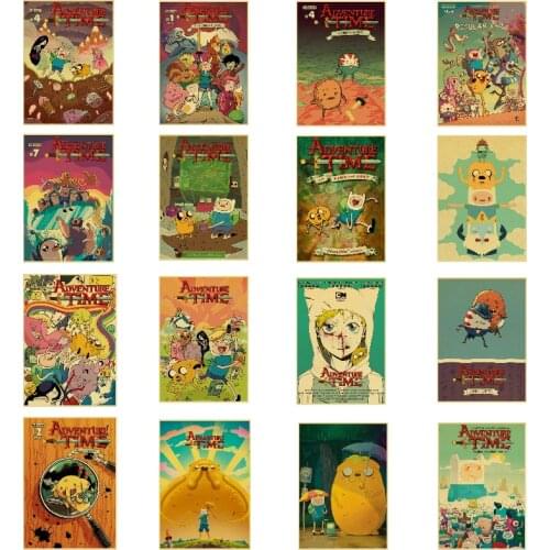 Anime Poster Adventure Time Cute Mural with Finnish Canvas Painting Home Living Room Decoration Childrens Room Accessories