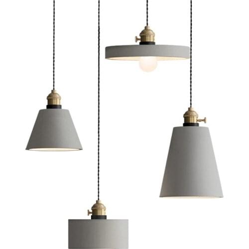 Industrial Retro Nostalgia Cement Hanging Lamp Creative Loft Iron Pendant Light E27 Cafe Bar Lighting Engineering Art Deco PL684