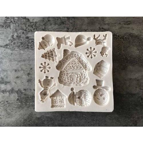 Christmas Series Elk Liquid Silicone Mold Diy Fondant Cake Baking Mold D006
