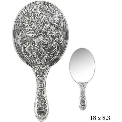 Silverlina Rose Motif Hand Mirror