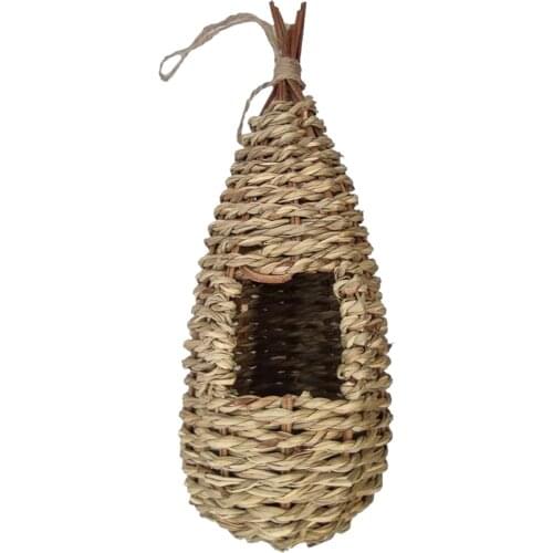 Hand-woven Bird Cage Garden Hanging Birds Nest Hand-woven Outdoor Hummingbird Cage #W0