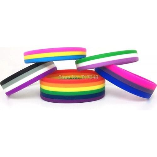 1000pcs gay pansexual asexual bisexual bear genderqueer transgender Flag wristband silicone bracelets free shipping by FEDEX A