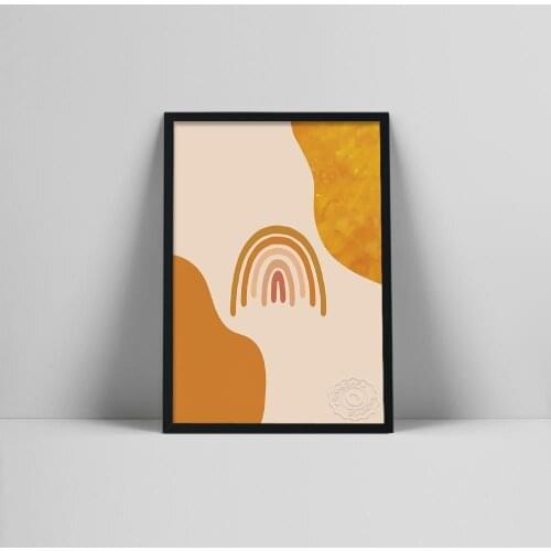 Warm Tone Rainbow Art Print | Terracotta Rainbow Poster | Boho Style Wall Art | Warm Color Printable Art | Digital Wamodern prin