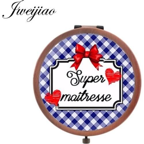 Youhaken Vintage Copper Metal makeup mirrors Merci Maitresse Mirrors for gift Super Maitresse Portable mirror CT261
