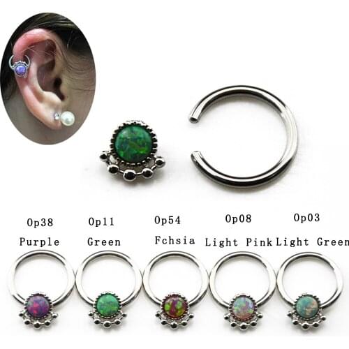 1 PCS Hot Products Opal Real/Pieced Septum Clicker Rings Earrings Piercing Nose Stud Body Jewelry